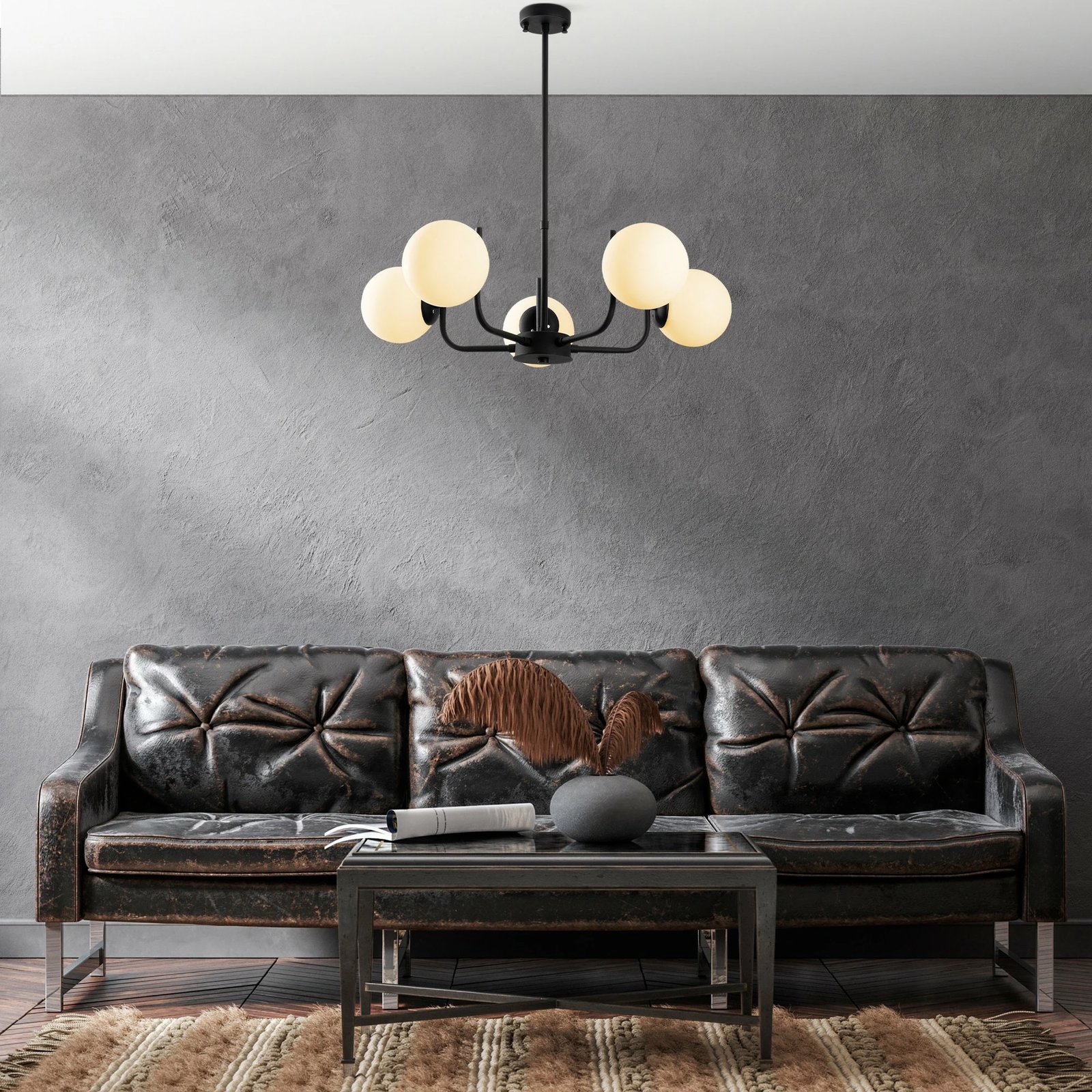 Llambë tavani Opviq, Antler, e zezë, 69cm