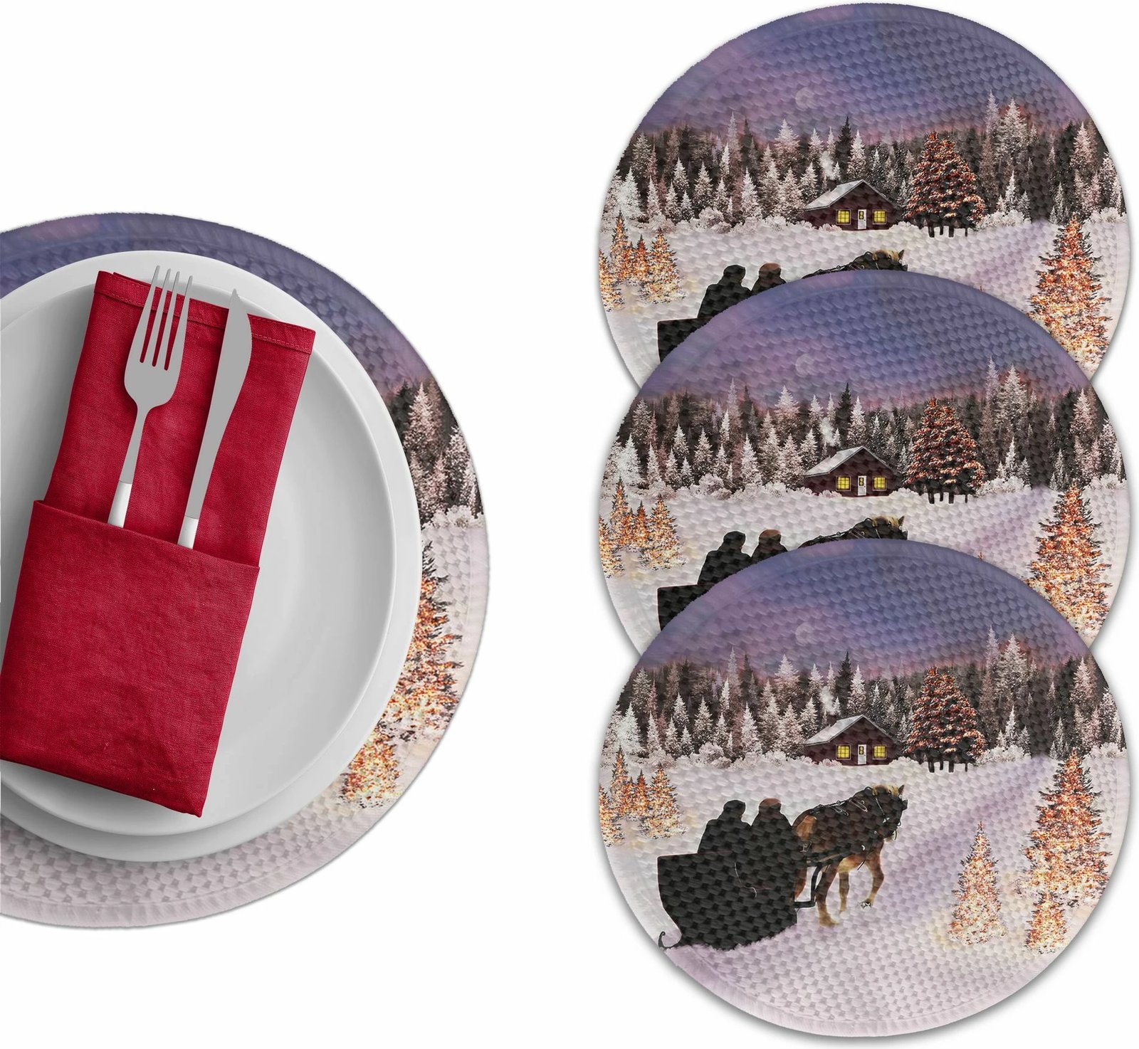 Set nënshtrues tavoline Hermia Concept, shumëngjyrësh, 4171Supla, 4 copë