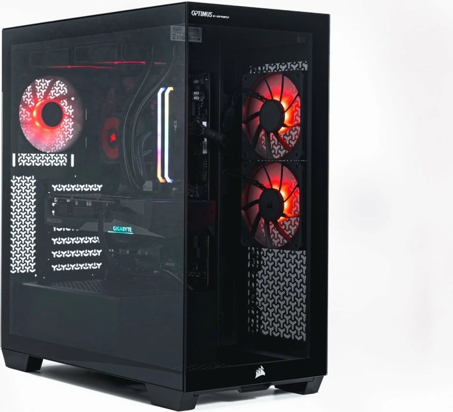 Kasë gaming OPTIMUS E-Sport GB550T-CR7, Ryzen 7 5800X, 16GB RAM, 1TB SSD, Radeon RX 9070 XT, e zezë