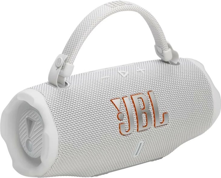 Altoparlant portativ stereo JBL Charge 6 JBLCHARGE6WHT, AI Sound Boost, deri 28 orë dëgjim, Auracast, e bardhë