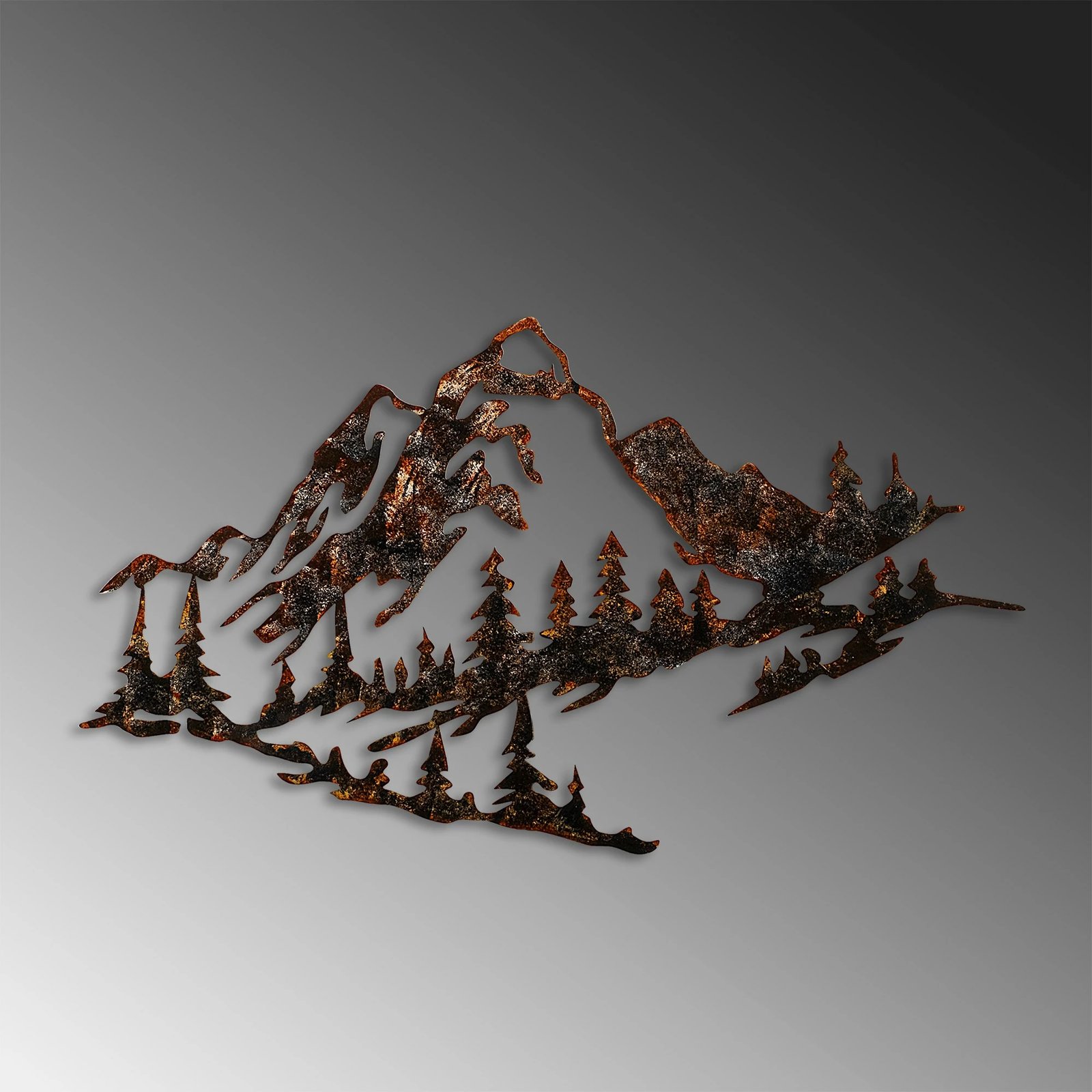 Aksesor dekorativ metalik për mur, peizazh mali, Wallity - 2