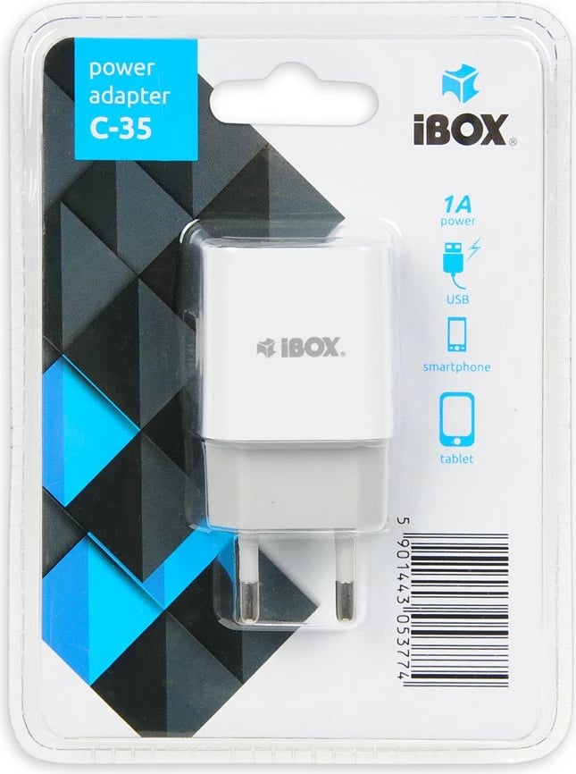 Karikues muri iBOX C-35 me 1x USB 1A, Bardhë Karikues muri iBOX C-35 me 1x USB 1A, Bardhë