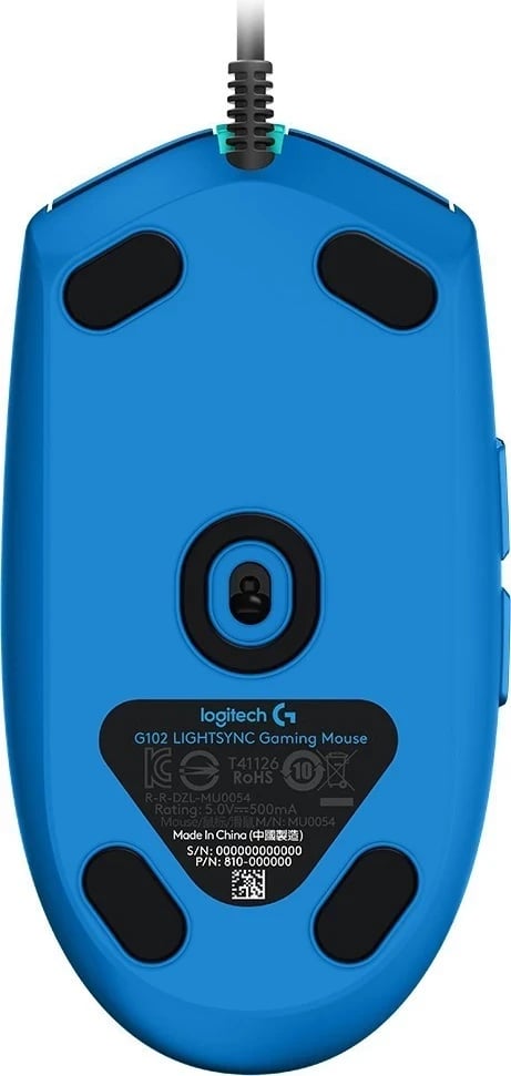 Maus Logitech G102 Lightsync, i kaltër