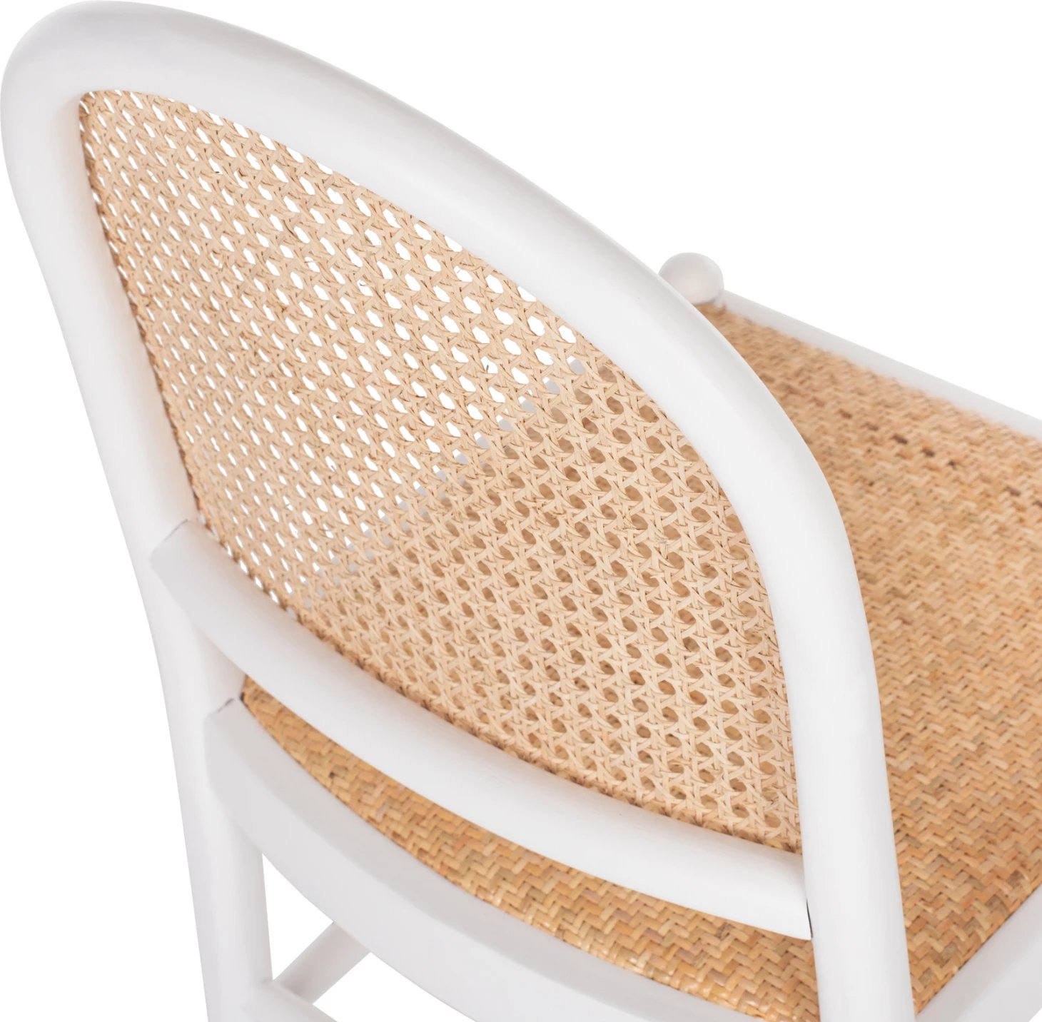 Karrige dru ahu, ngjyrë e bardhë-ratan bezhë, FH9407.03, 43x50x87H cm Karrige dru ahu, ngjyrë e bardhë-ratan bezhë, FH9407.03, 43x50x87H cm