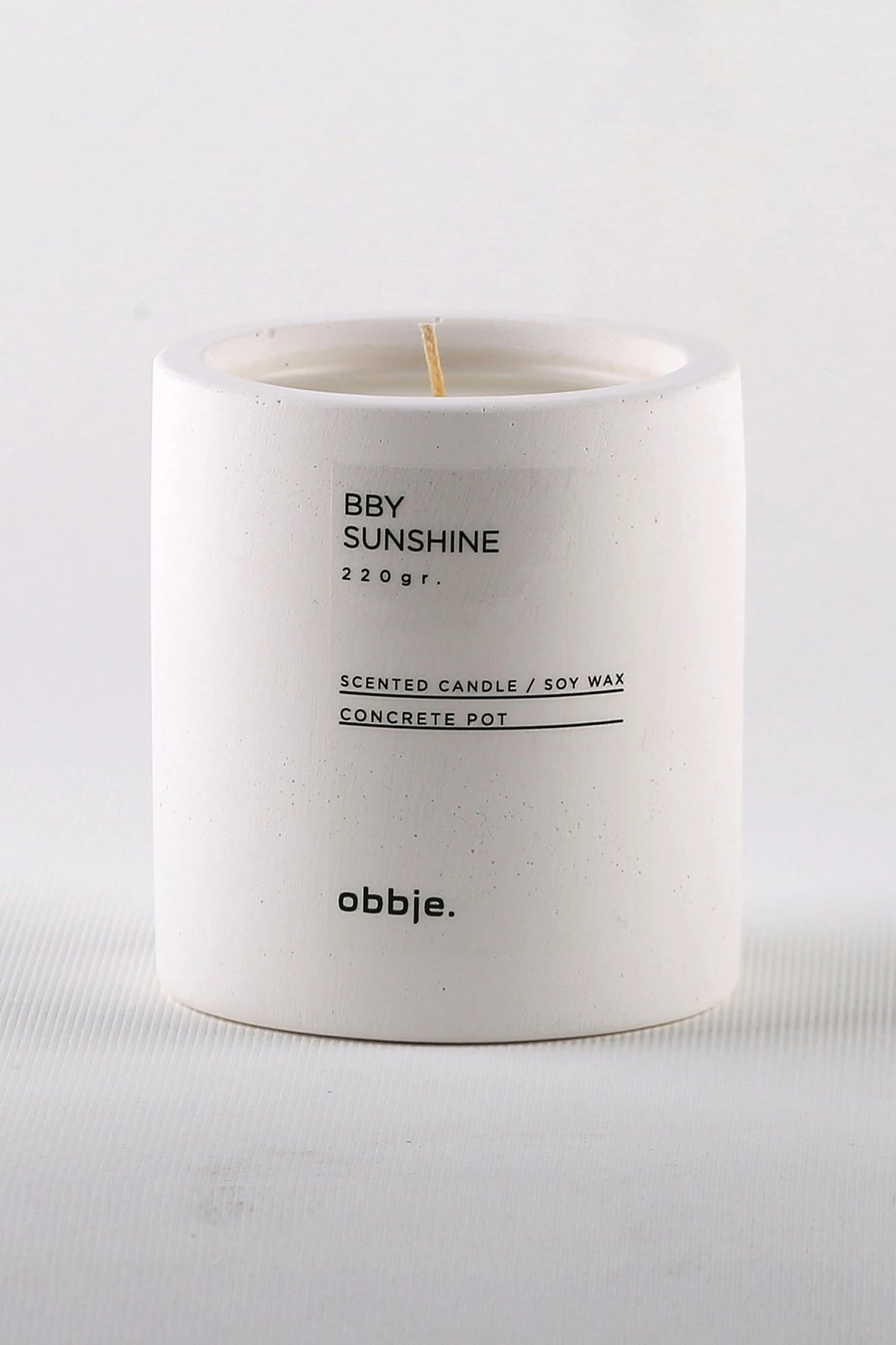 Qiri aromatik Aberto Design, Bby Sunshine, enë betoni, ngjyrë e bardhë