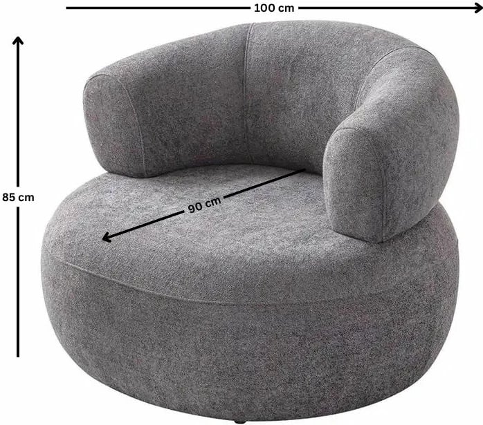 Karrige krahu Roma, ngjyrë gri e errët, Atelier del Sofa