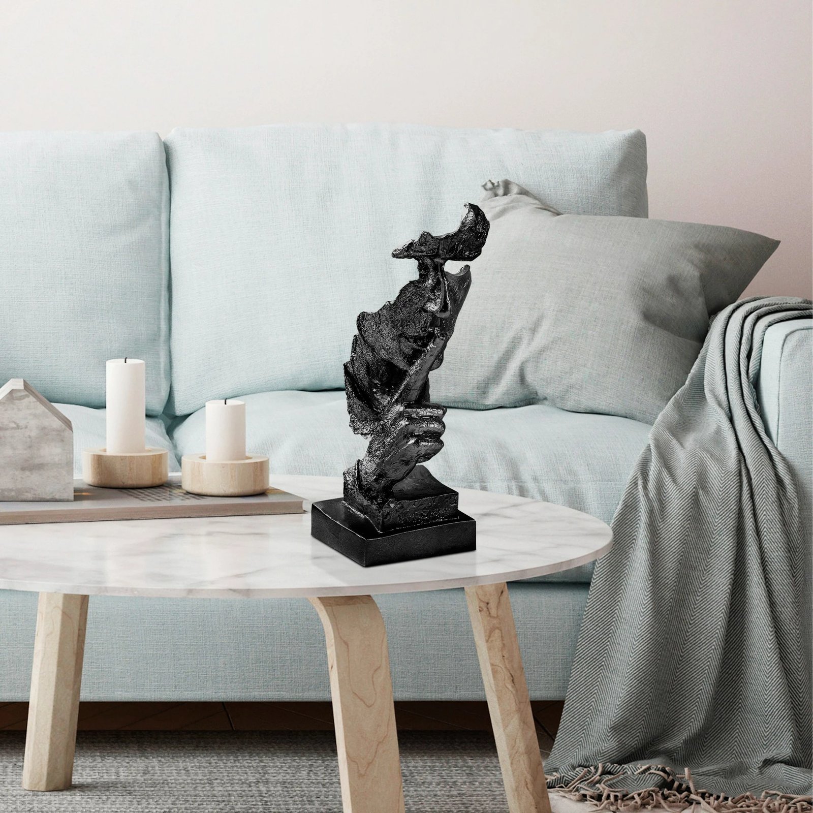 Objekt dekorativ Evila Originals, Yak-031-C, ngjyrë e zezë, 15x32x15cm