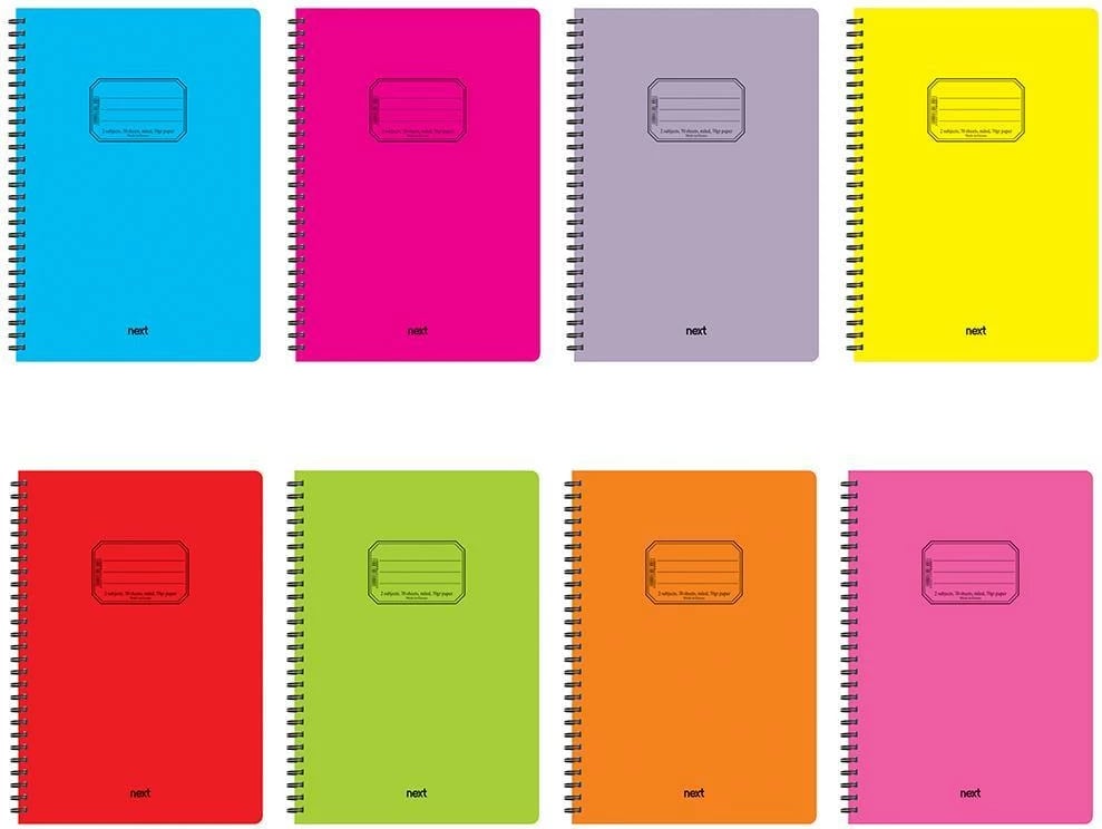 Fletore spirale Next 21x29cm 3 lëndë, 105 faqe, shumëngjyrëshe