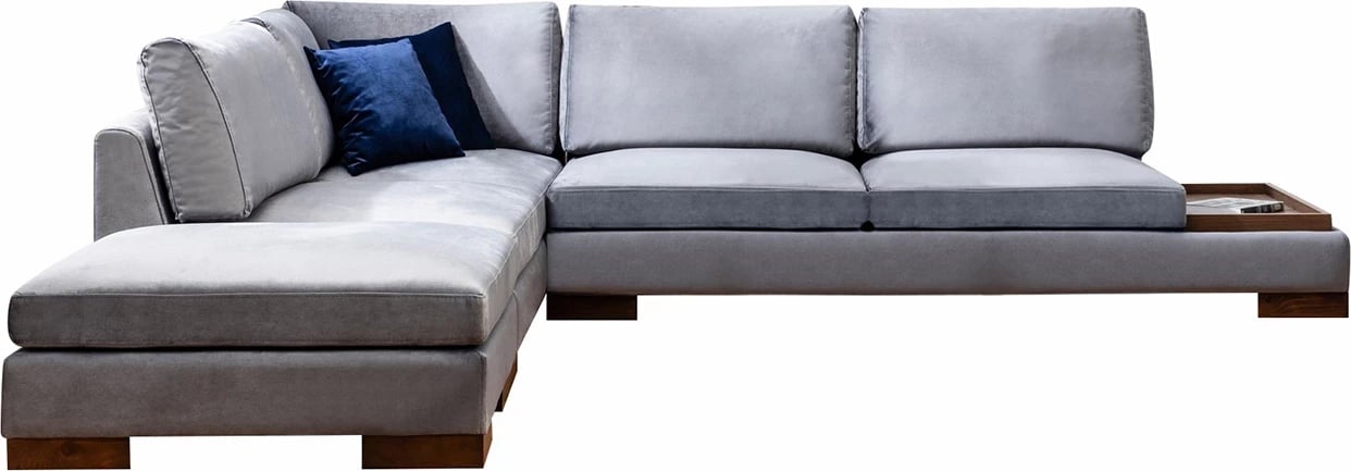 Këndare Tulip me pouf, ngjyrë gri e errët, Atelier del Sofa