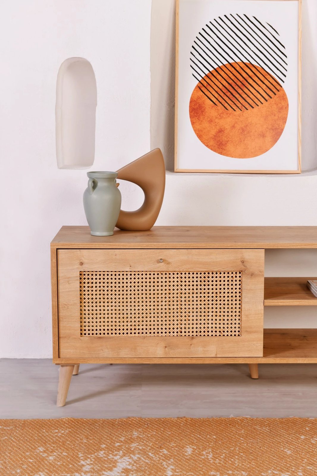 Komodë TV Hanah Home, Hazeran 140, ngjyrë lisi