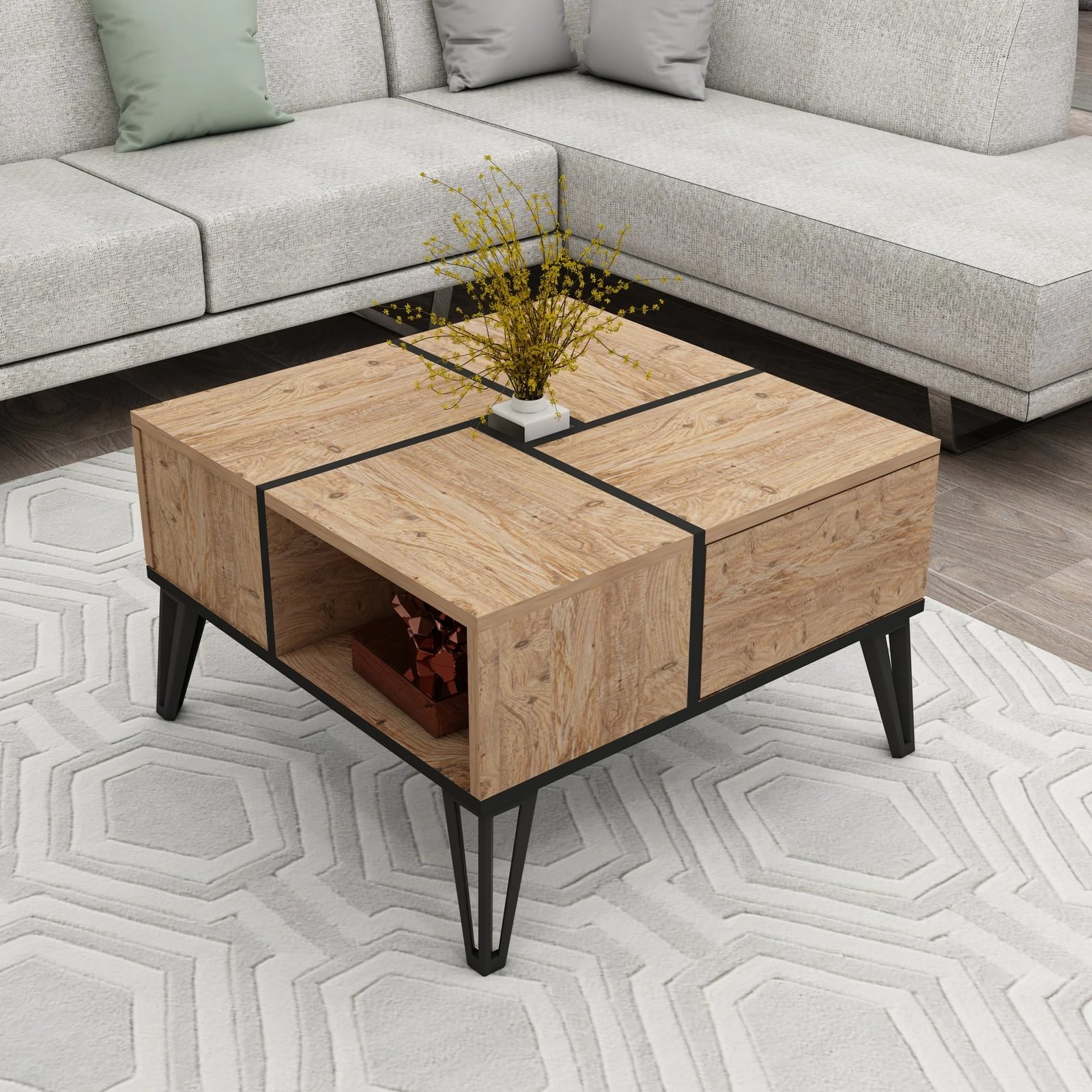 Tavolinë kafeje Hanah Home, Nirvana, ngjyrë Atlantic Pine