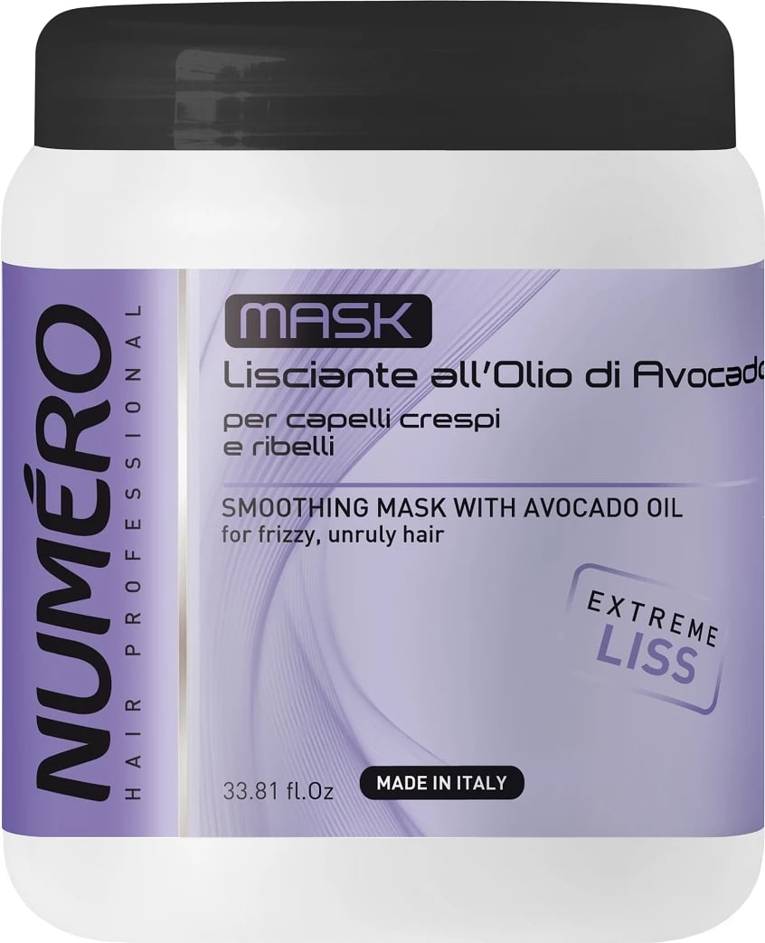 Maskë për flokë për femra NUMERO Smoothing Mask With Avocado Oil 1000ml