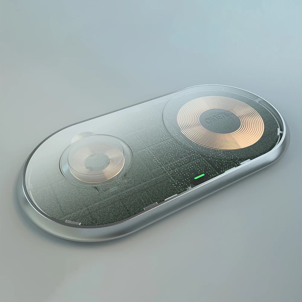Karikues wireless 2-në-1 Choetech T317, për smartphone dhe Apple Watch, USB-C, i bardhë