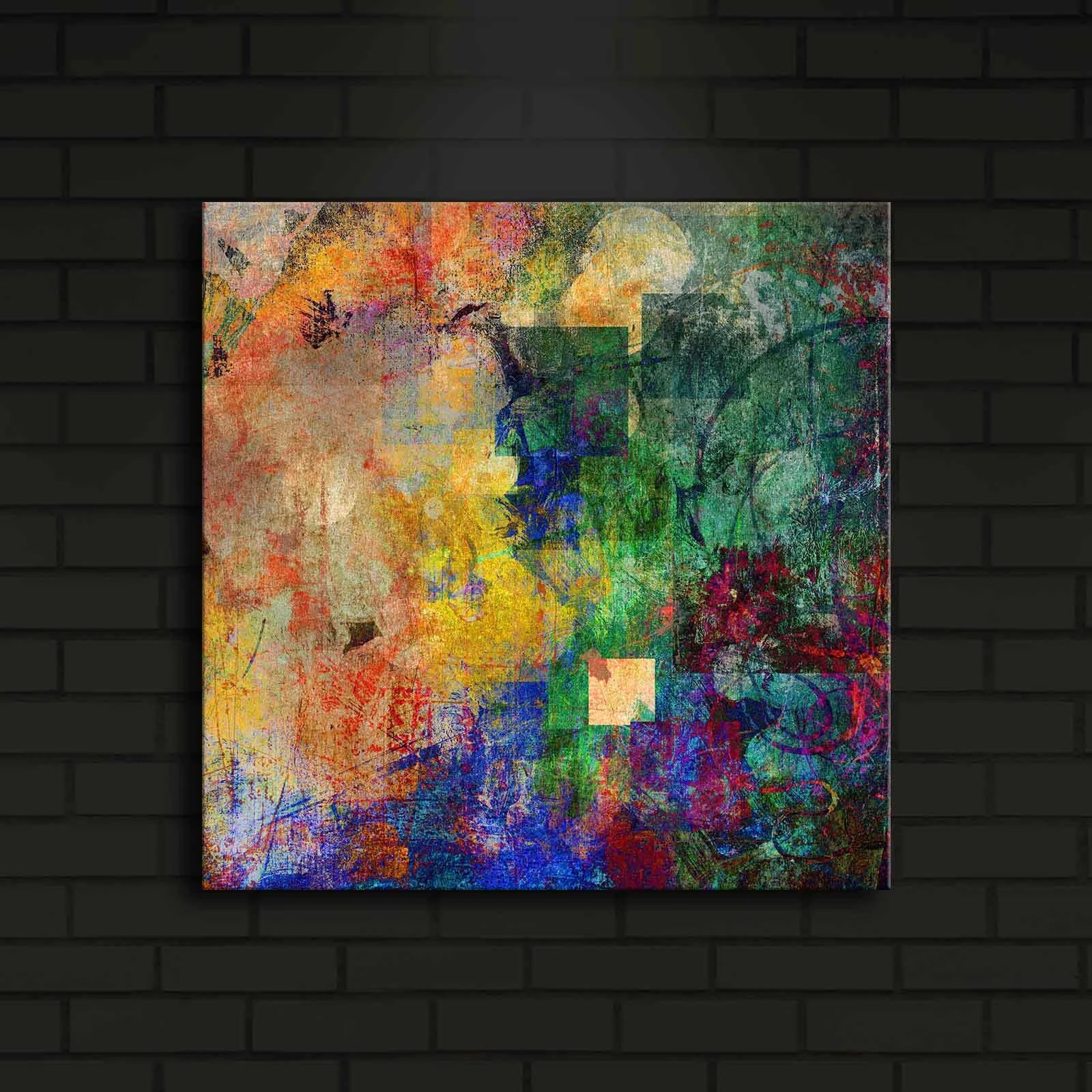 Pikturë dekorative me drita LED, shumëngjyrëshe, 40x40cm, Wallity 4040İACT-1