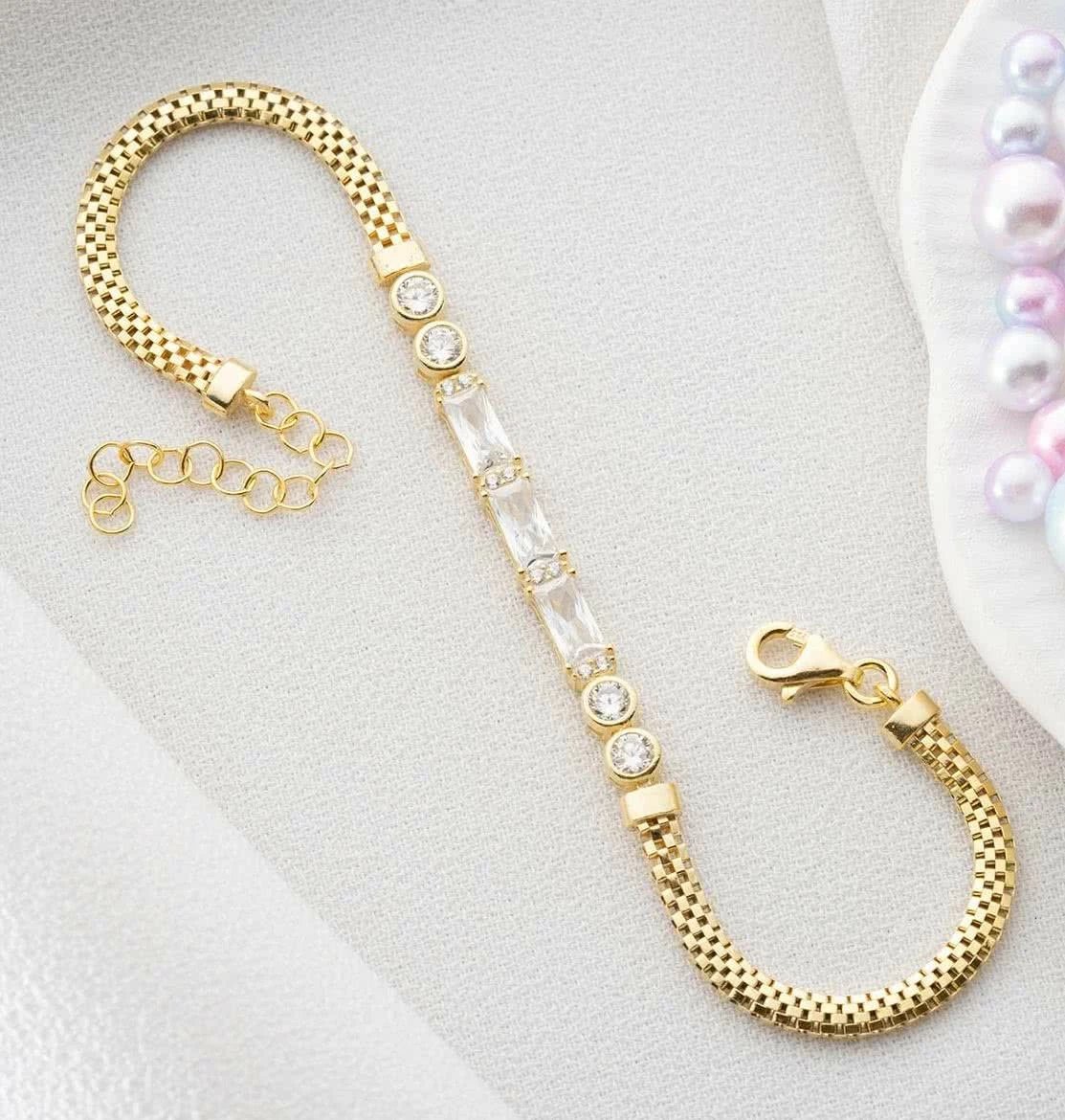 Byzylyk argjendi i veshur me ar, me gur zirkon, Jumeon, NRZ999665