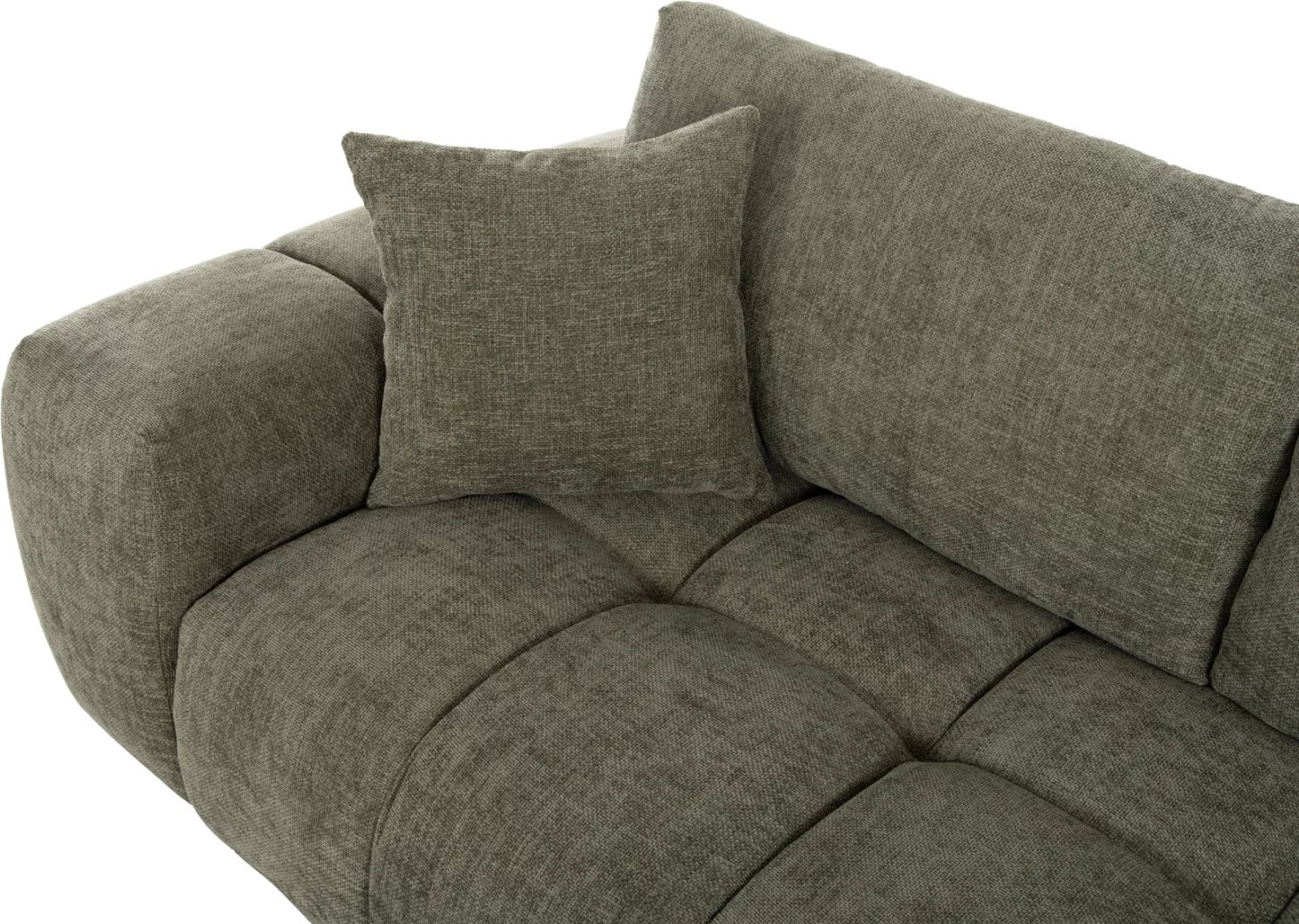 Kënd divan (djathtas) COVEN FH3266.04R, pëlhurë e gjelbër, 298x102-208x85H cm