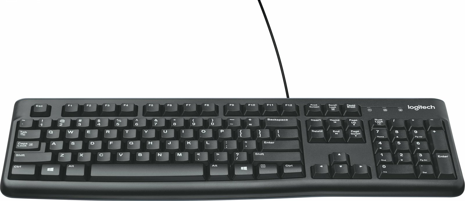 Tastierë Logitech K120, Full-size (100%), Wired, USB, QWERTY, E zezë