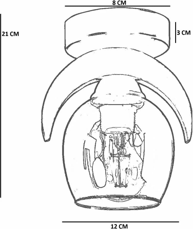Llambë tavani Opviq, ngjyrë mjaltë, arre, e zezë, 9003-1