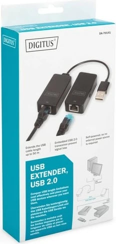Zgjatues USB Digitus DA-70141, USB 2.0, 50m, i zi