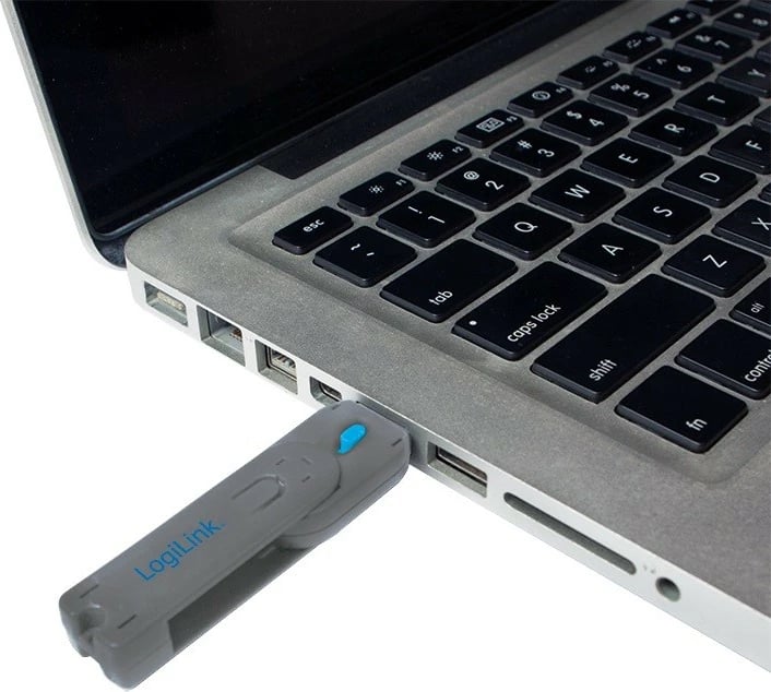 Set mbrojtës USB LogiLink AU0043 me çelës, 4 copë, Blu/Gri