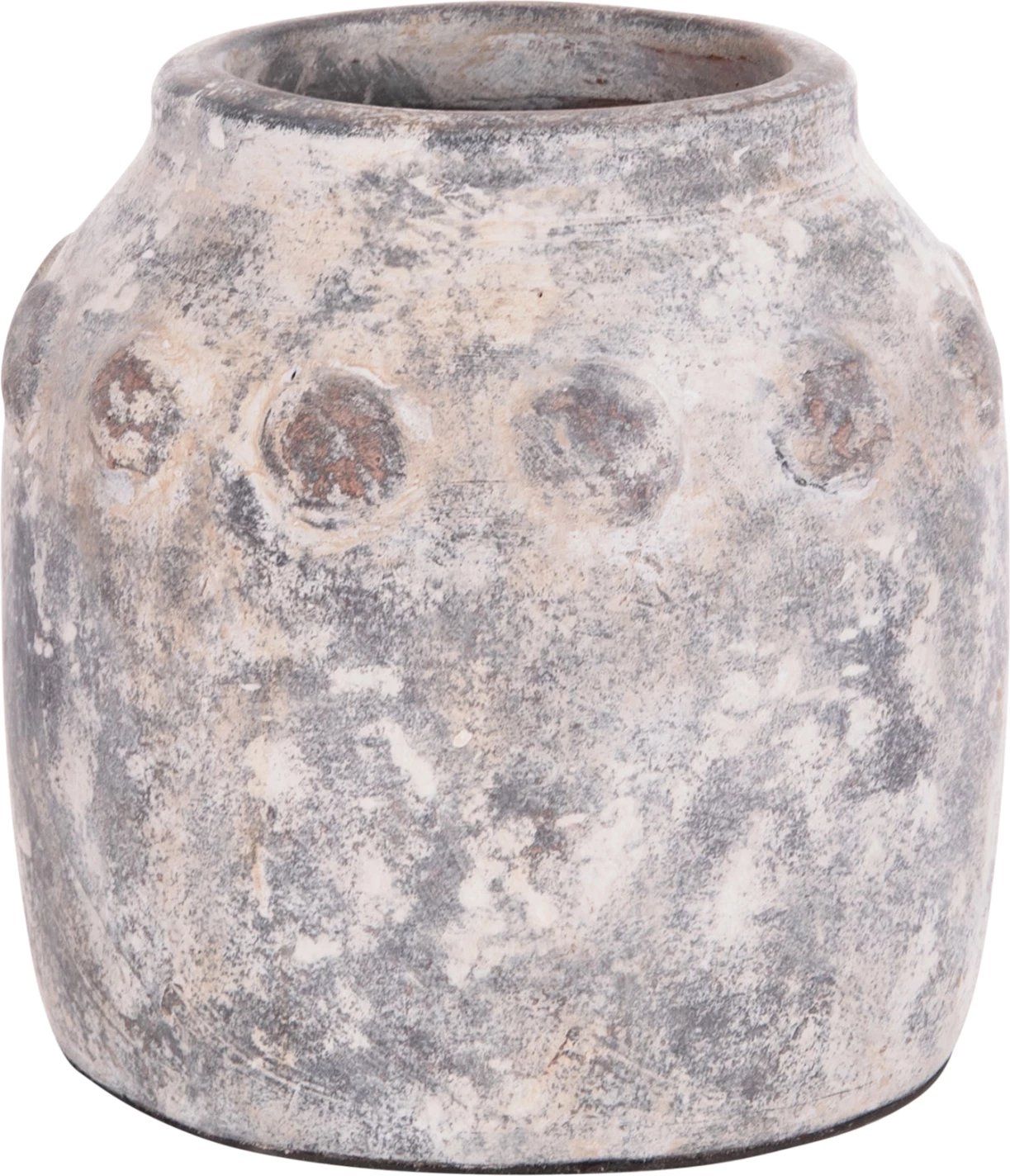 Vazo dekorative tavoline, terrakote, ngjyrë gri, VERMO FH4392, 20x19cm