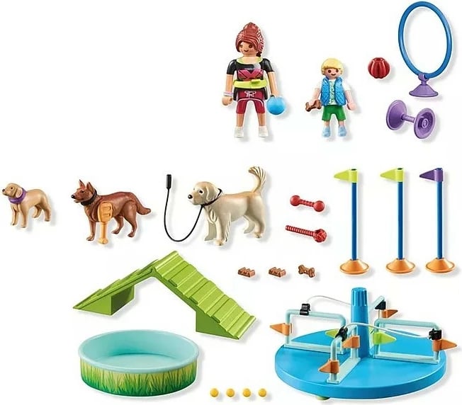 Set lodrash Playmobil My Life 71745 me figura dhe park lojërash për qen