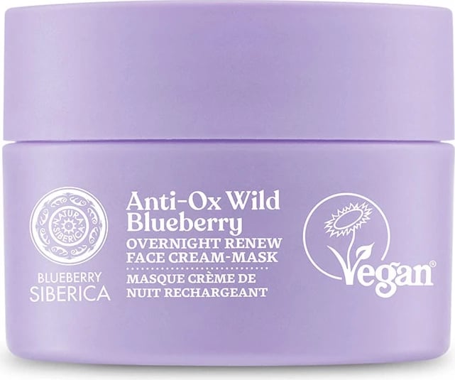 Krem fytyre-masque natë për femra Natura Siberica Blueberry Siberica Vegan Rejuvenating, 50ml