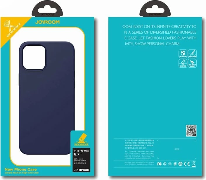 Mbështjellës Joyroom Color Series JR-BP800 për iPhone 12 Pro Max, kaltër