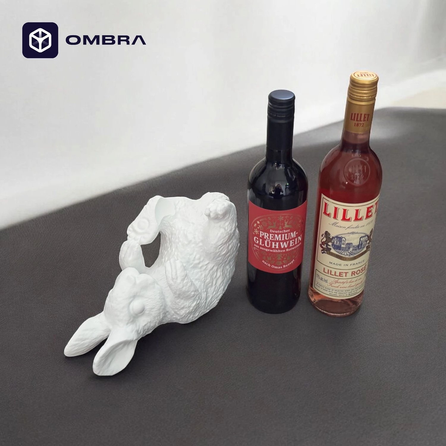 Mbajtëse e shishes së verës "Bunny Wine Holder", e bardhë