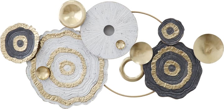 Dekor muri metalik, ngjyrë ari-bardhë-e zezë, 127.5x63x6cm