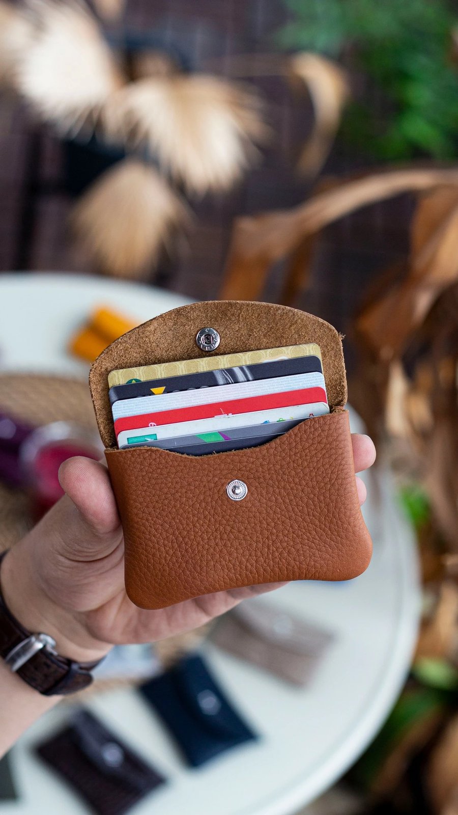 Mbajtës kartelash Zoozie Bags, ngjyrë tan, Murcia