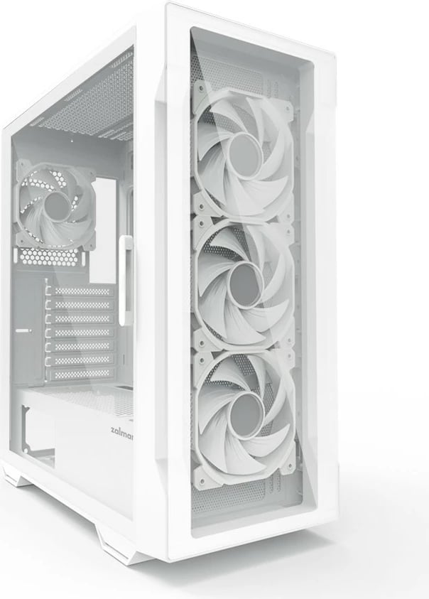 Kasë Zalman I3 Neo TG, mid tower, 4 ventilatorë RGB, e bardhë