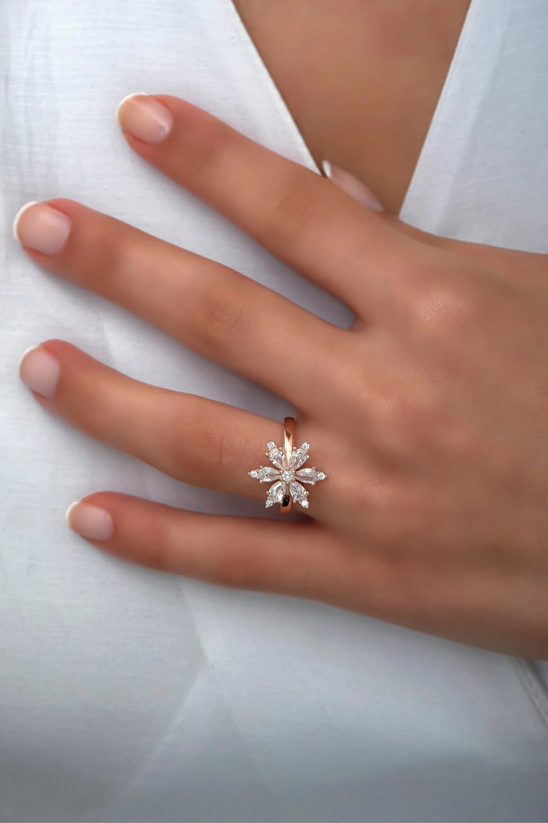 Unazë argjendi Jumeon, NRZ99810, ngjyrë argjendi, veshje ari rozë, zirkon