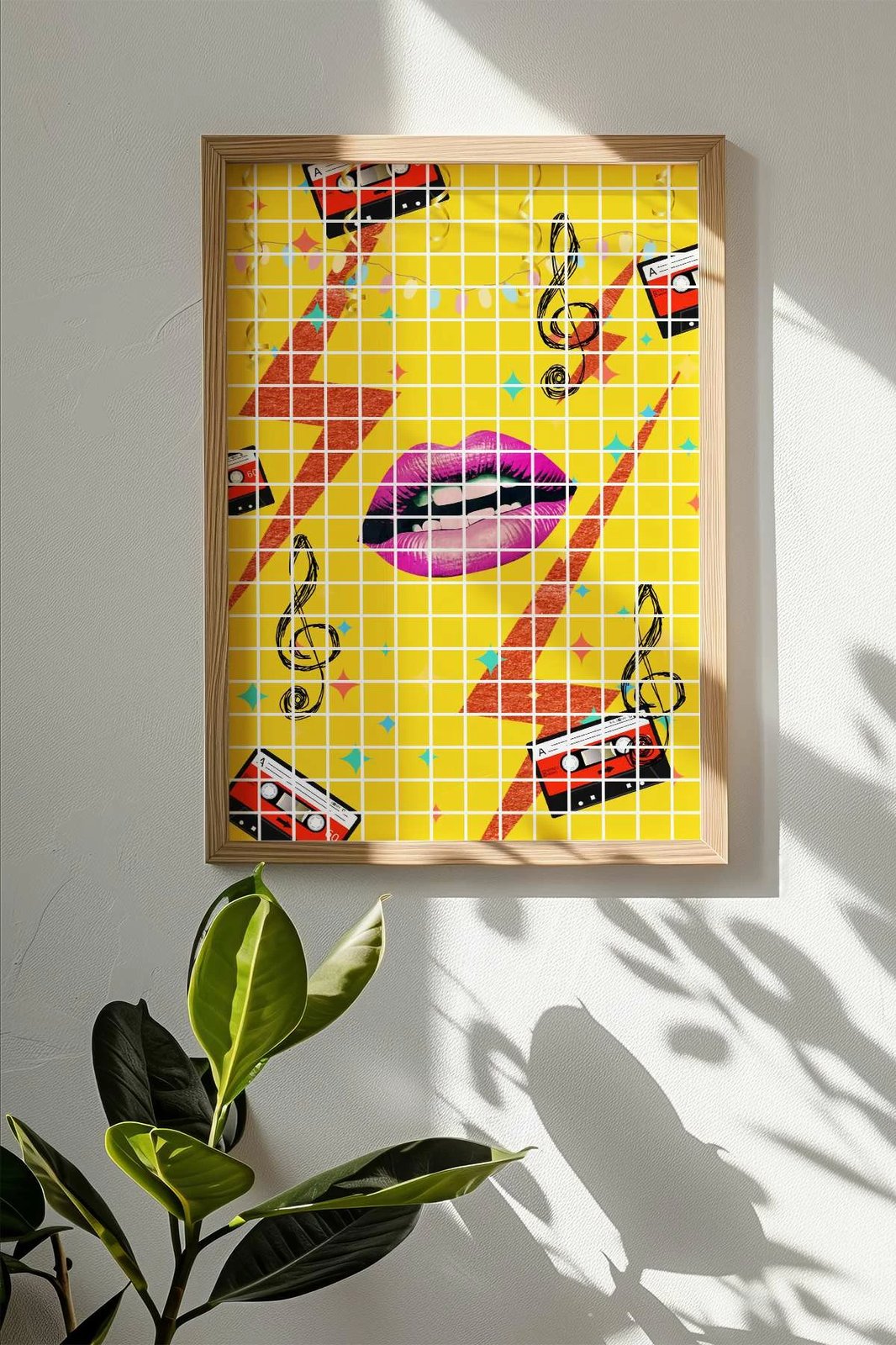 Pikturë dekorative me kornizë, Popkare1, shumëngjyrëshe, Wallity, 33x48cm