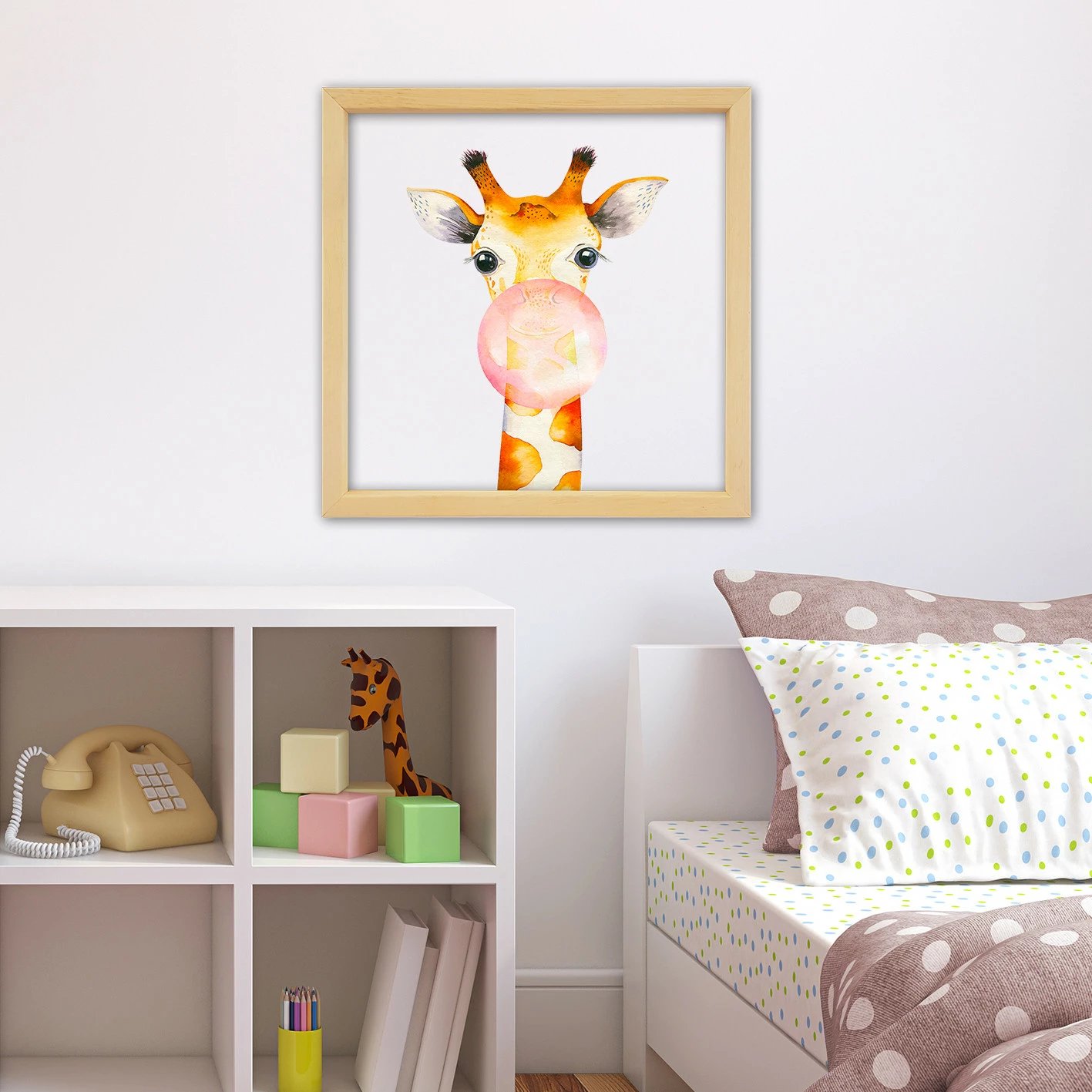 Pikturë dekorative me kornizë, shumëngjyrëshe, CAM13855653232, 32x32cm