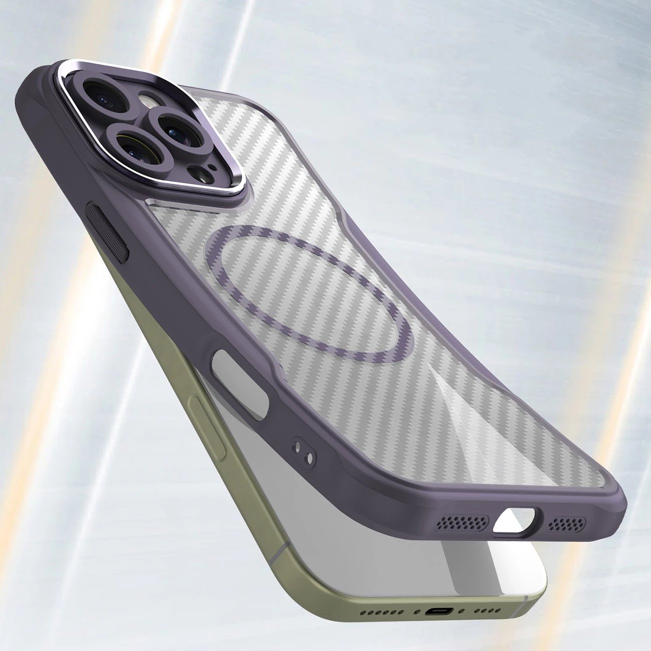 Mbështjellës Hurtel Leading Series MagSafe për iPhone 16 Pro, TPU, Vjollcë