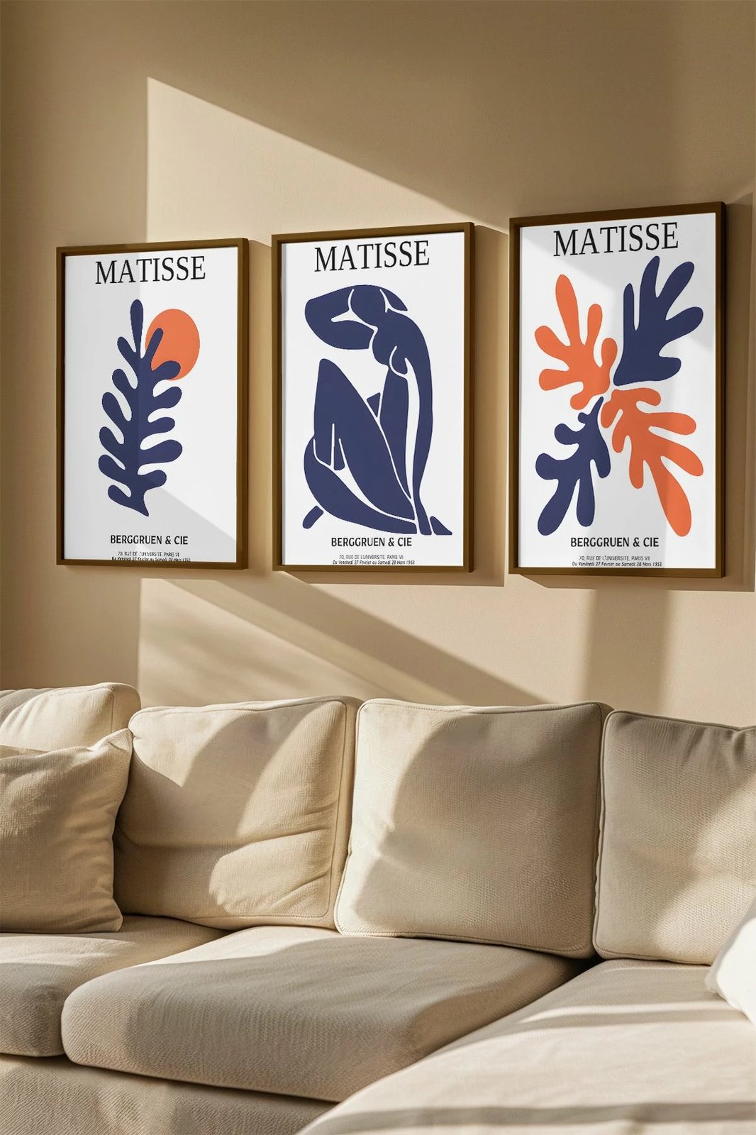 Pikturë dekorative me kornizë (3 copë), Wallity, Artvmodel17-Kahve