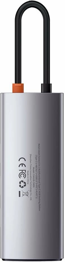 HUB Baseus Metal Gleam Series 5-in-1, CAHUB-CX0G, 100W PD, HDMI 4K, 3x USB 3.2, Gri