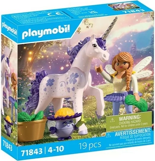 Set figurina Playmobil Princess Magic 71843 me njëbrirësh Lucky Lavender, zanë dhe Joyling, 19 pjesë