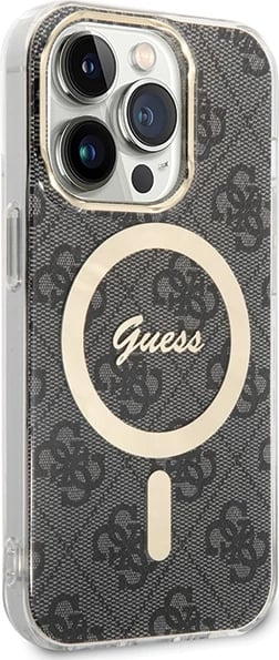 Mbështjellës Guess 4G MagSafe për iPhone 15 Pro, i zi
