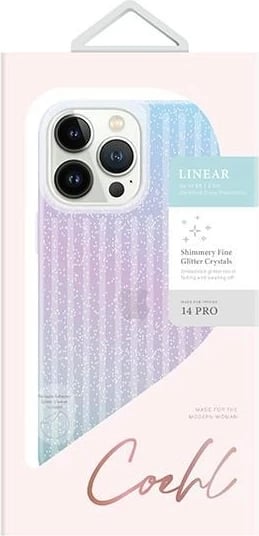 Mbështjellës UNIQ Coehl Linear për iPhone 14 Pro, blu dhe rozë