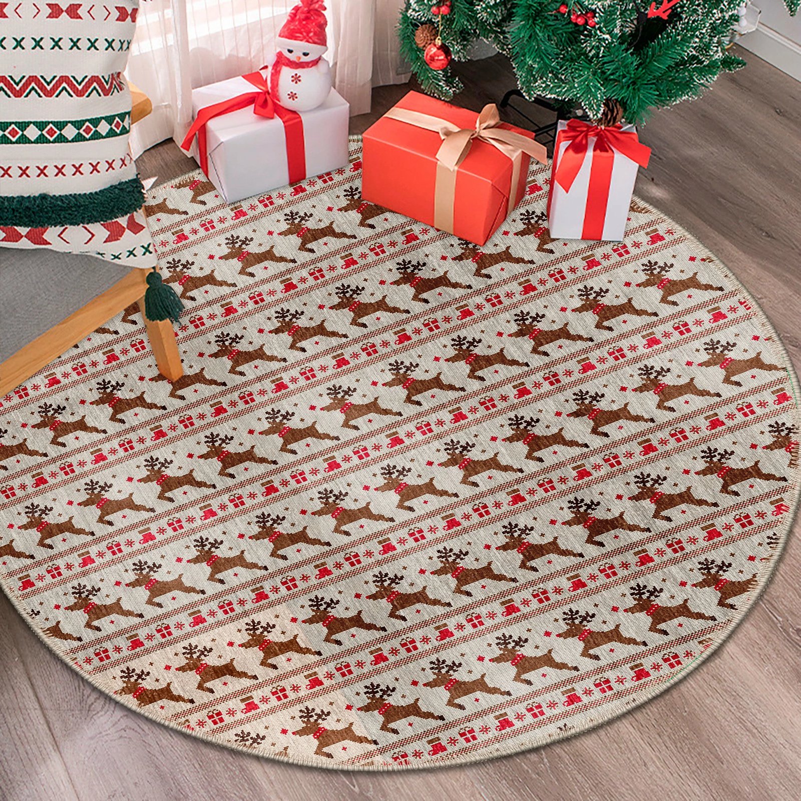 Qilim i rrumbullakët, shumëngjyrësh, Conceptum Hypnose, Woobtny0326, 90x90cm