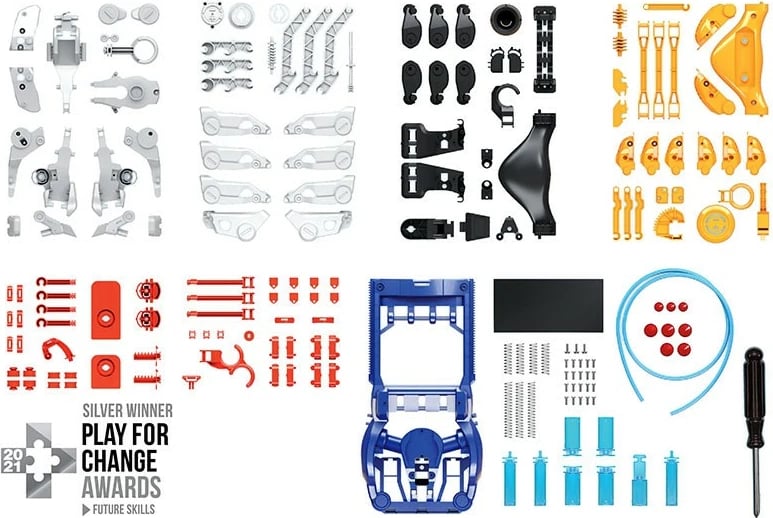 Set edukativ Piatnik Cyborg Hand, kit shkencor për montim dore hidraulike, për fëmijë 10+ vjeç, pa bateri