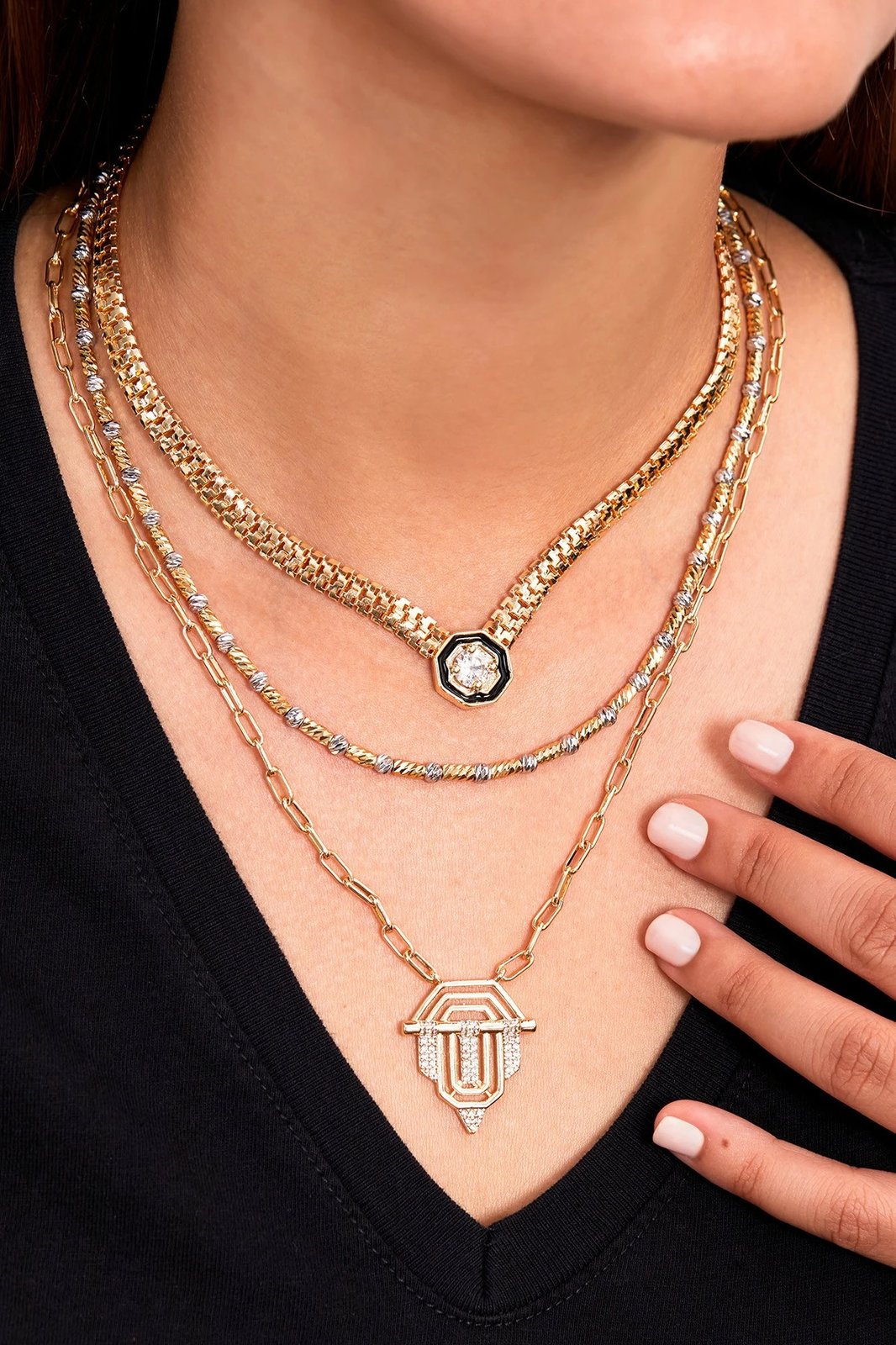 Qafore metalike ngjyrë ari, Elika, ELKGC68401 Qafore metalike ngjyrë ari, Elika, ELKGC68401