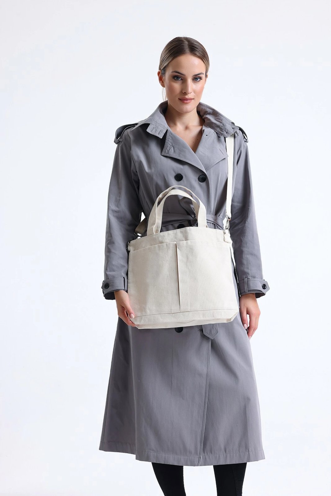 Çantë tote Zoozie Bags, krem, 2062