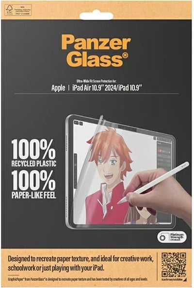Folie mbrojtëse PanzerGlass GraphicPaper për iPad Air 13" 2024 / iPad 10.9", teksturë letre, antibakteriale