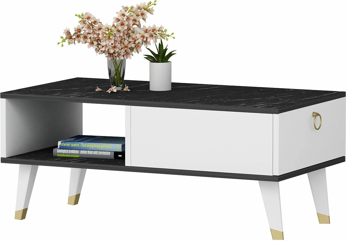 Tavolinë kafeje Hanah Home Delux, e zezë dhe e bardhë