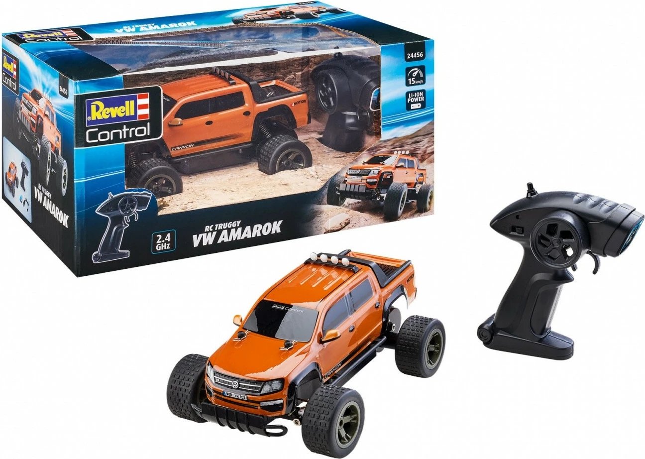 Veture me telekomandë Revell RC VW Amarok, 1:18, Portokalli e zezë