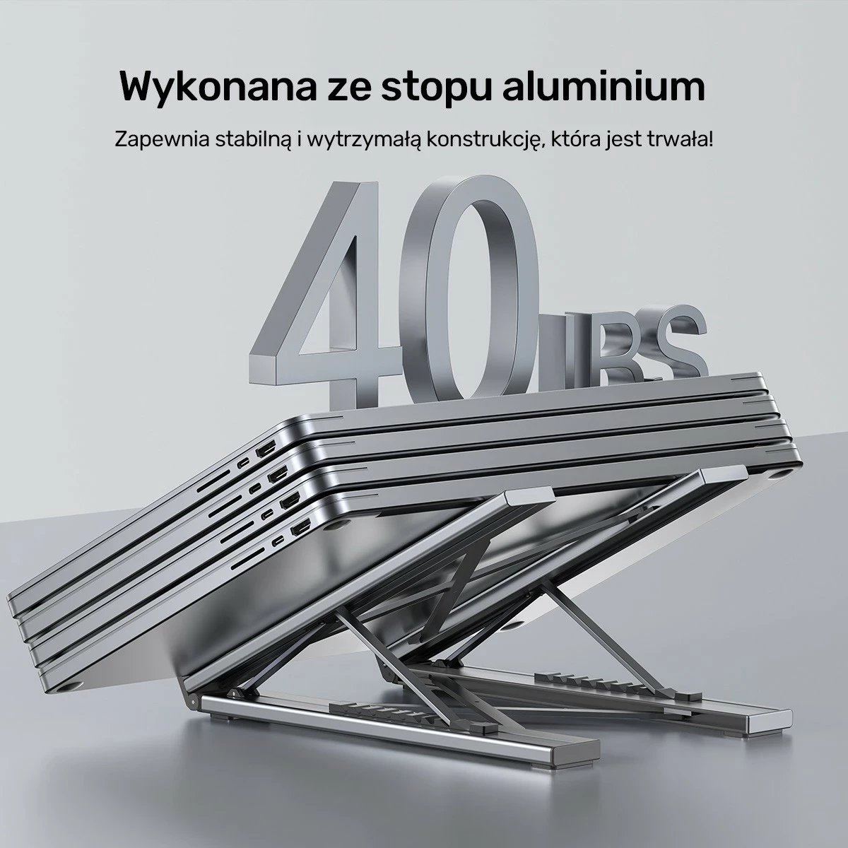 Kasë laptopi Unitek, me hub HDMI/PD/SD, e rregullueshme, ngjyrë argjendtë