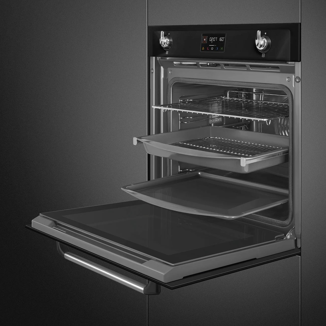 Furrë Victoria SMEG SOP6902S2PN, 68 L, e zezë